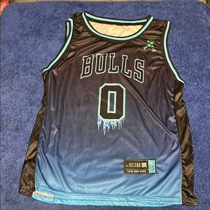 Bulls Basketball Jersey with Blue Accents
